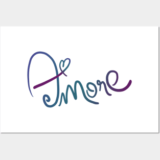 amore lettering design Posters and Art